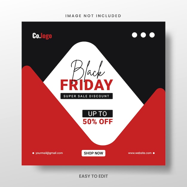 Creative Black Friday sale social media post template design Black Friday Sale