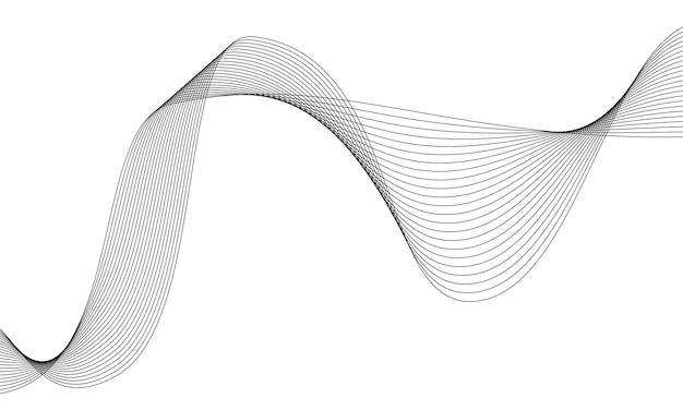 크리에이티브 블랙 라인 웨이브 아트, 추상 터 템플릿, 색 배경의 일러스트레이션