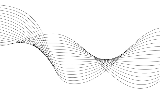 Arte a onde di linea nera creativa modello vettoriale astratto illustrazione su sfondo bianco