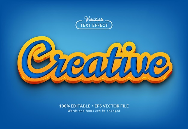 Creative Blue 3D Editable Text Effect