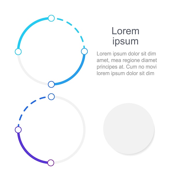 Insieme di elementi di design grafico grafico infografica cerchio sfumato blu creativo