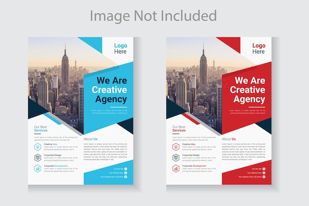 Creative blue and red corporate business flyer template