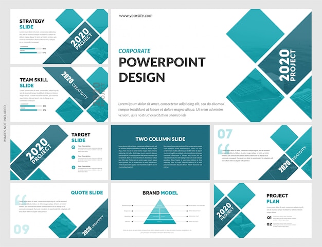 Vector creative blue slides template