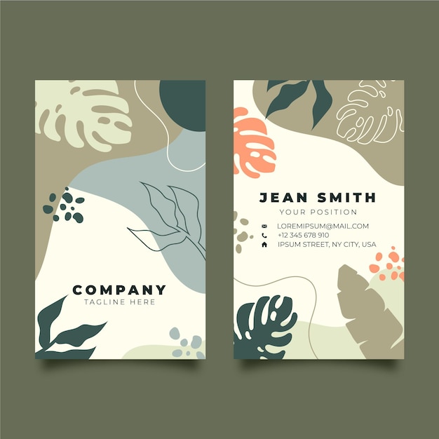 Creative botanical business card template