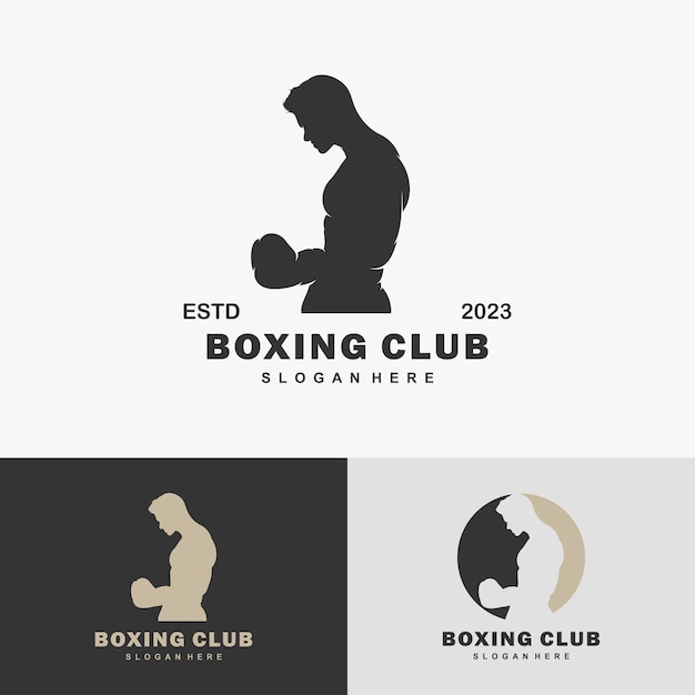 Vettori di illustrazioni di concetti di design di boxe creativo