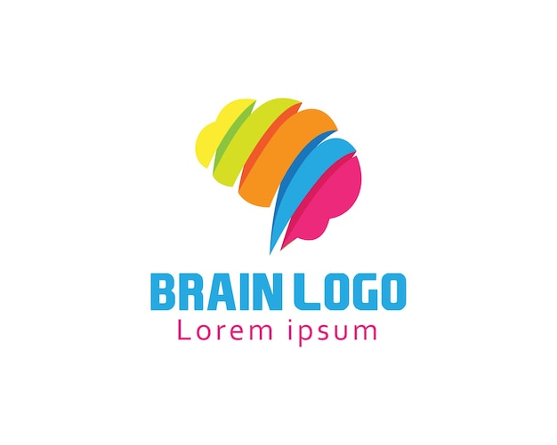 Vector creative brain logo color brain logo