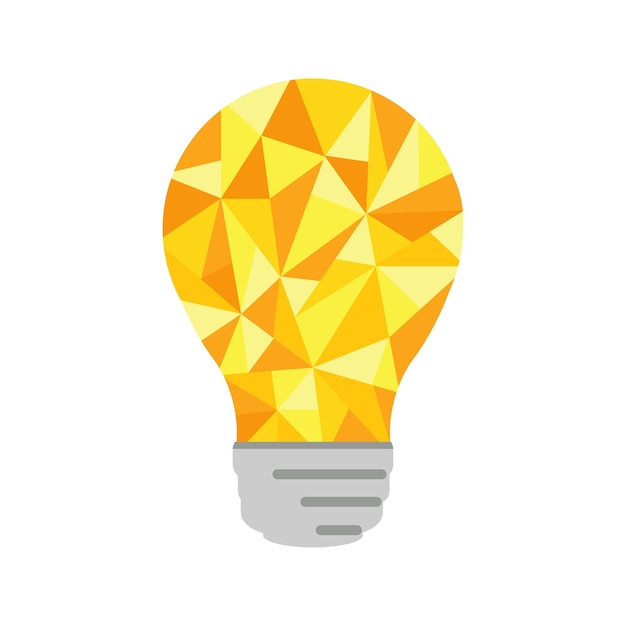 Vector creative brain low poly lightbulb vector