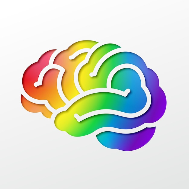 ベクトル 白い背景で隔離の創造的な脳のシンプルなデザインのベクトル図