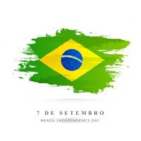Fondo creativo del colpo della spazzola di colore della bandiera nazionale del brasile