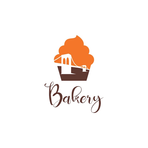 Creative bridge and bakery logo design