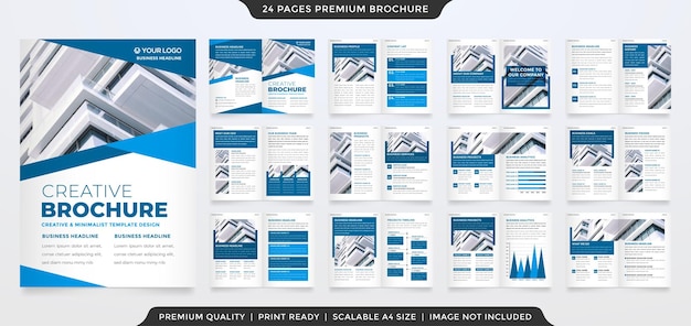 Креативный шаблон брошюры с минималистичным и современным макетом для презентации годового отчета