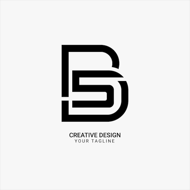 Creative BS or SB letter initial line art pattern simple modern unique elegant brand style logo