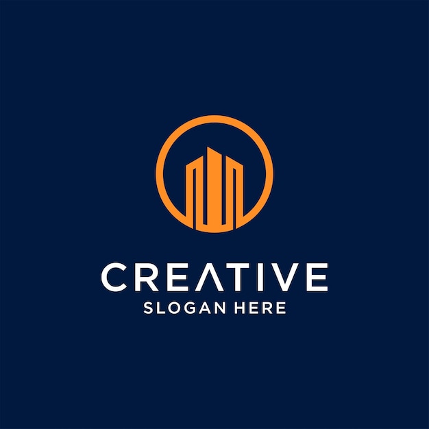 Creative building logo icon construction vector illustration