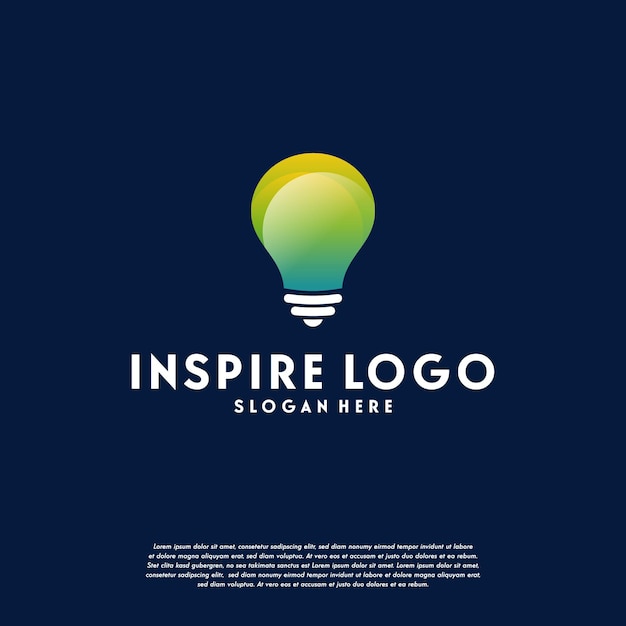 Creative bulb logo-sjabloon, smart logo-symbool, inspire-logo-symboolpictogram