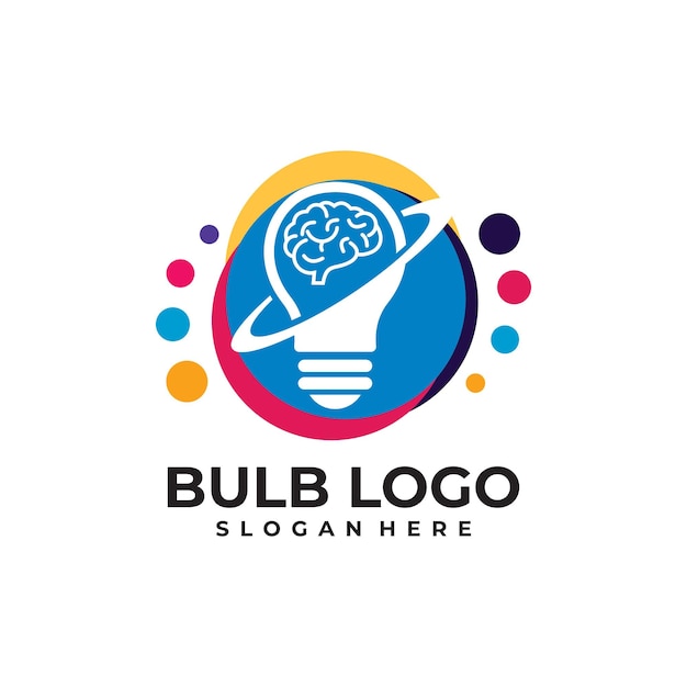 創造的な電球のロゴのベクトルのデザイン テンプレート