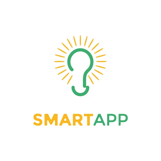 Creative bulb and smart app logo vector design