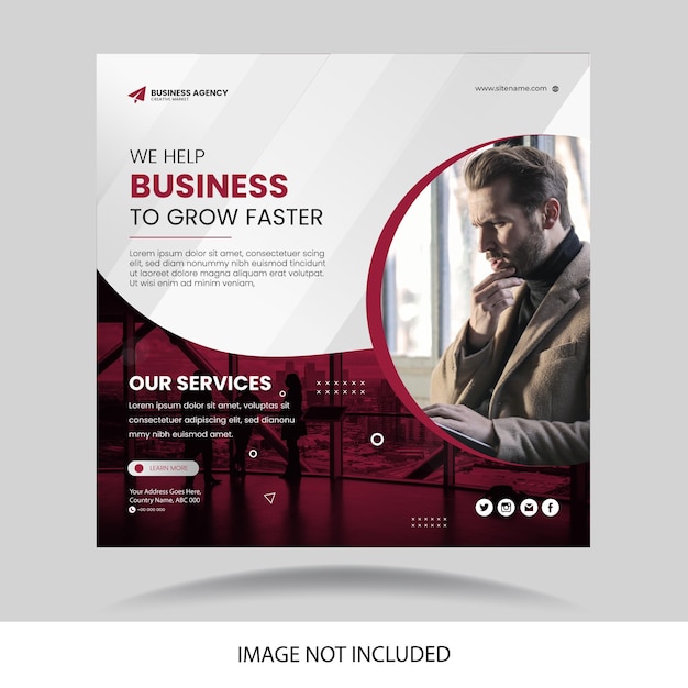 Creative business agency and corporate social media post template