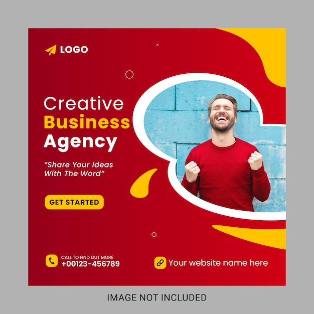 creative business agency and corporate social media post template