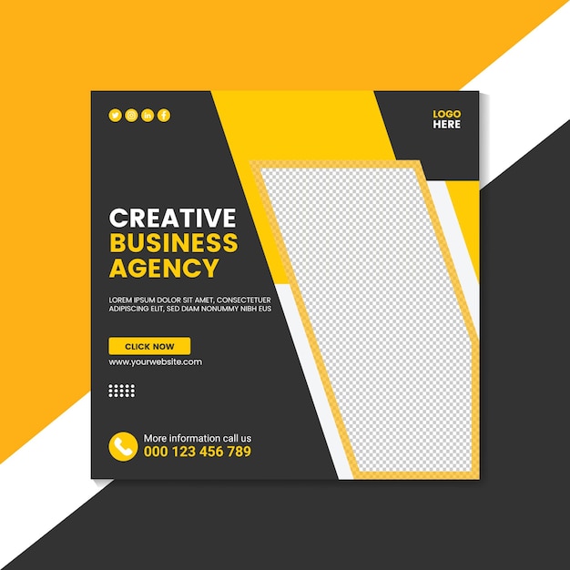 Creative business agency and corporate social media post