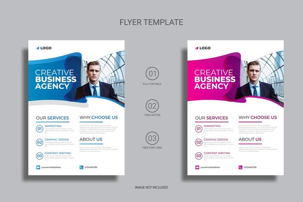 Creative business agency and digital marketing agency vector flyer design