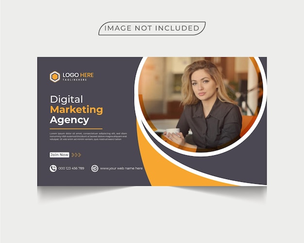 Creative business agency digital marketing youtube thumbnail template design