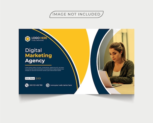 Creative business agency digital marketing youtube thumbnail template design