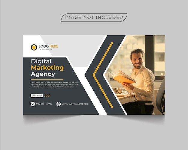 Creative business agency digital marketing youtube thumbnail template design