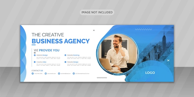 Creative business agency facebook cover photo design with creative shape or web banner design