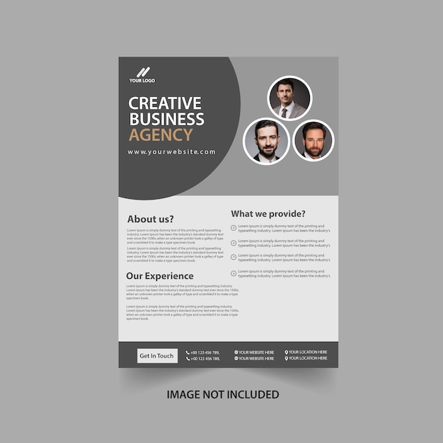 Vector creative business agency flyer design template