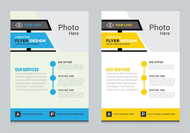 Vector creative business agency flyer design