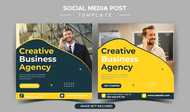 Creative business agency instagram post template