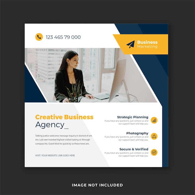 Creative business agency marketing social media post template