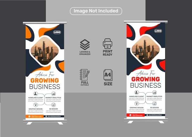 Creative business agency roll up banner design or pull up banner template design