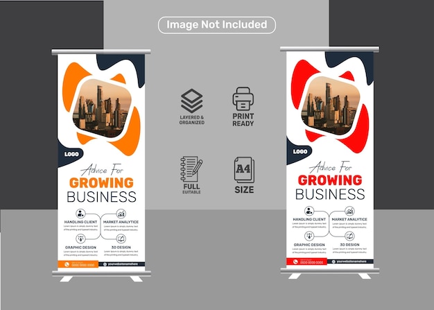 Creative business agency roll up banner design or pull up banner template design