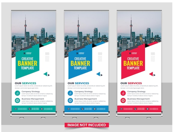 creative business agency roll up banner design or pull up banner template