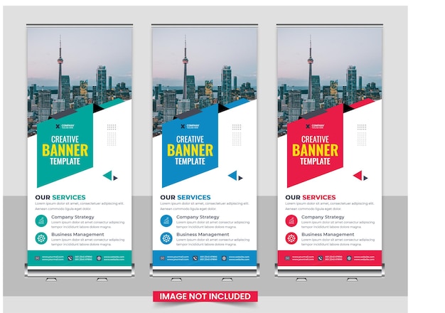 Creative business agency roll up banner design or pull up banner template