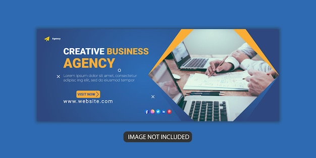 Creative business agency social media facebook cover design template