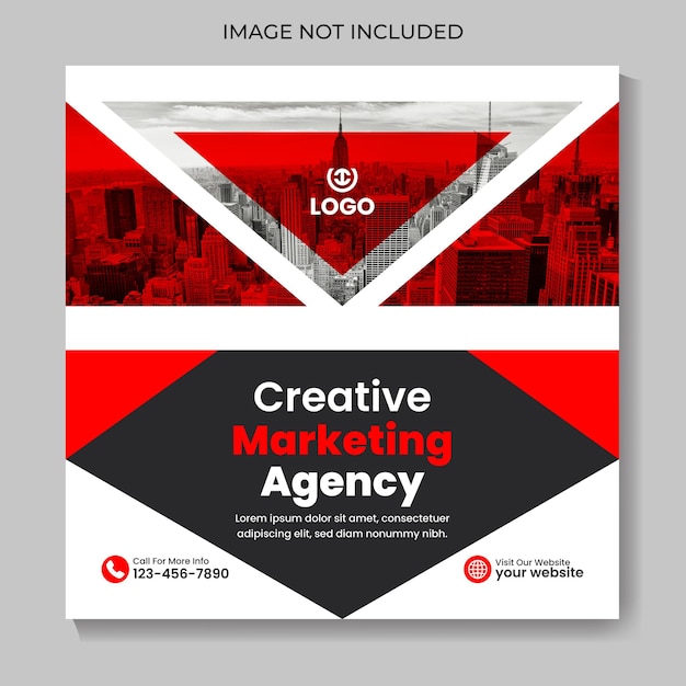 Creative business agency social media post design template