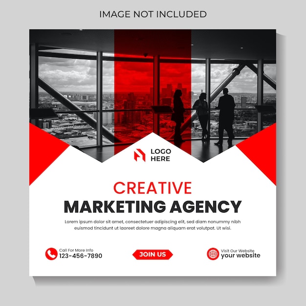 Creative business agency social media post template design