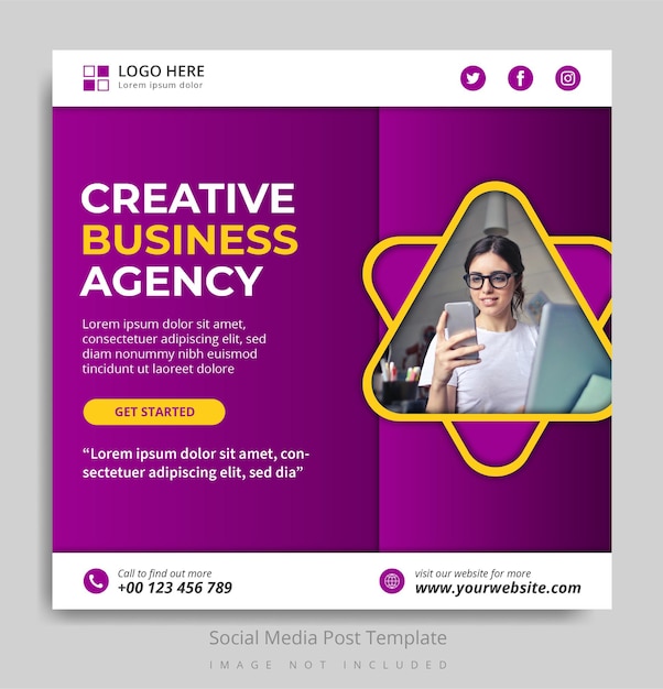 Creative business agency social media post template