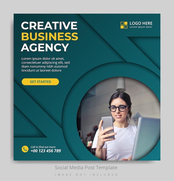 Vector creative business agency social media post template