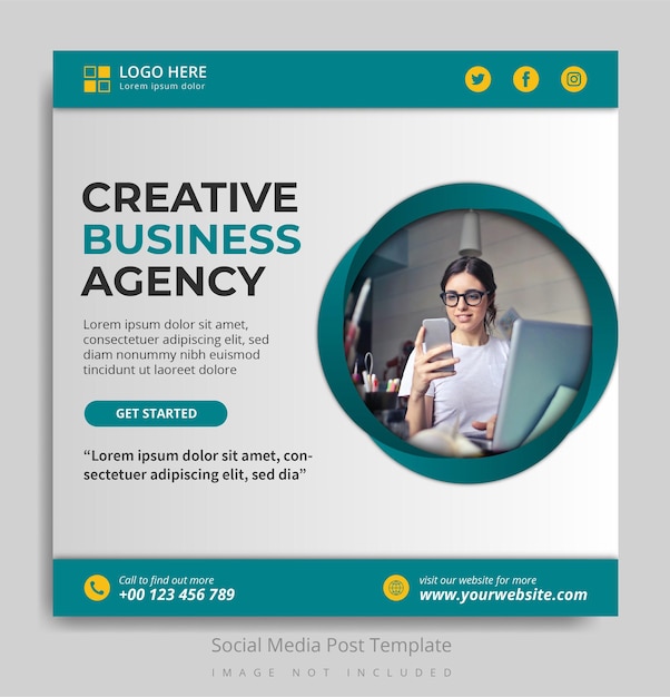 Creative business agency social media post template