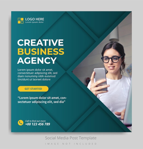 Creative business agency social media post template