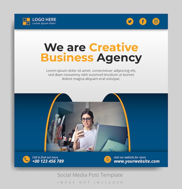 Vector creative business agency social media post template