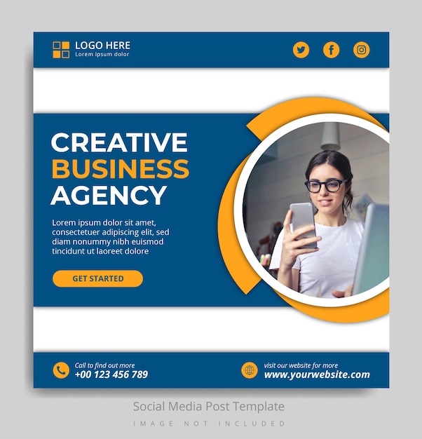 Creative business agency social media post template