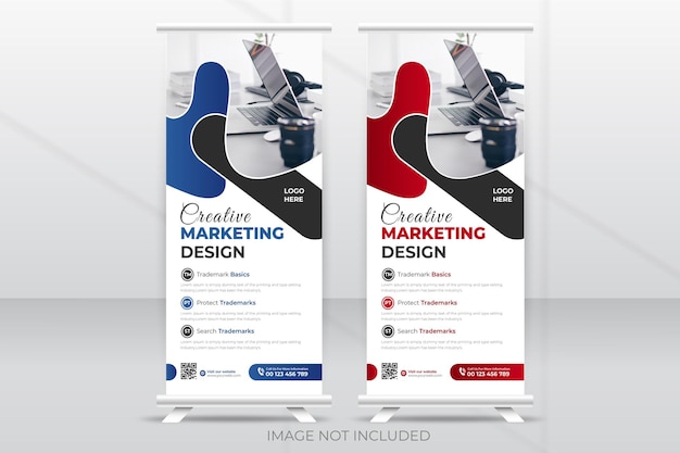 Creative business agency stands roll up banner and Business stand banner template