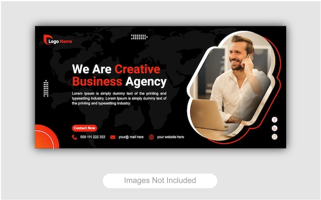 Creative business agency web banner design and landing page social media instagram or facebook cover