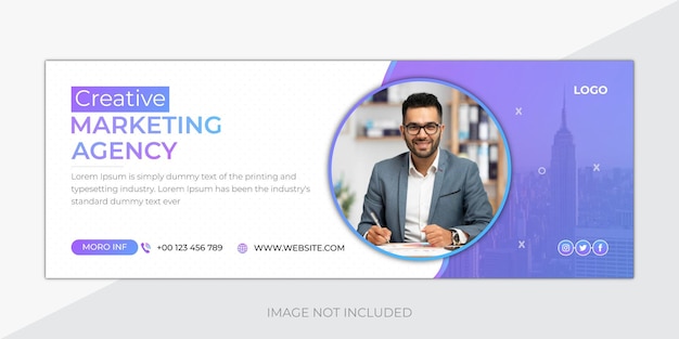 Creative business agency web banner and social media cover banner template