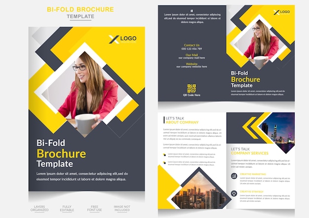 Creative Business Bifold 브로셔 디자인 또는 연례 보고서 및 회사 프로필 디자인 브로셔