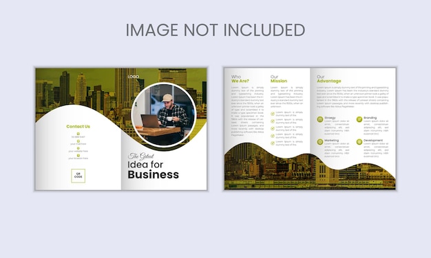 Creative business bifold brochure design template